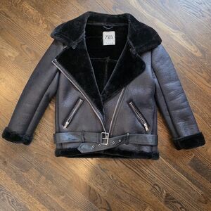Zara Black Fleece Lined Jacket